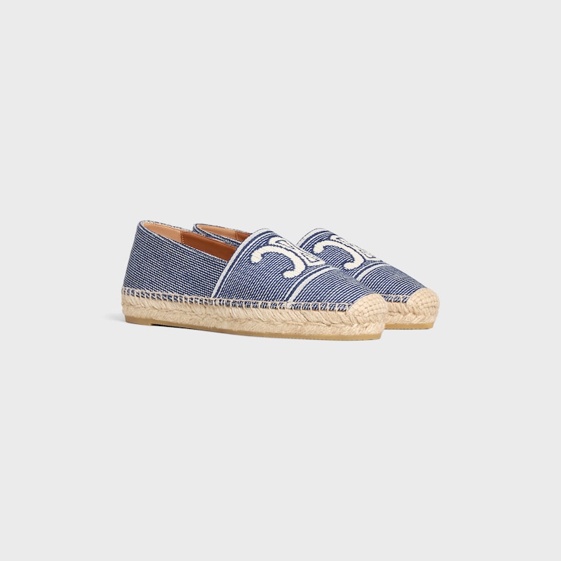 LES ESPADRILLES CELINE IN Striped Textile with Triomphe - BLUE / BEIGE -  - 1 | CELINE