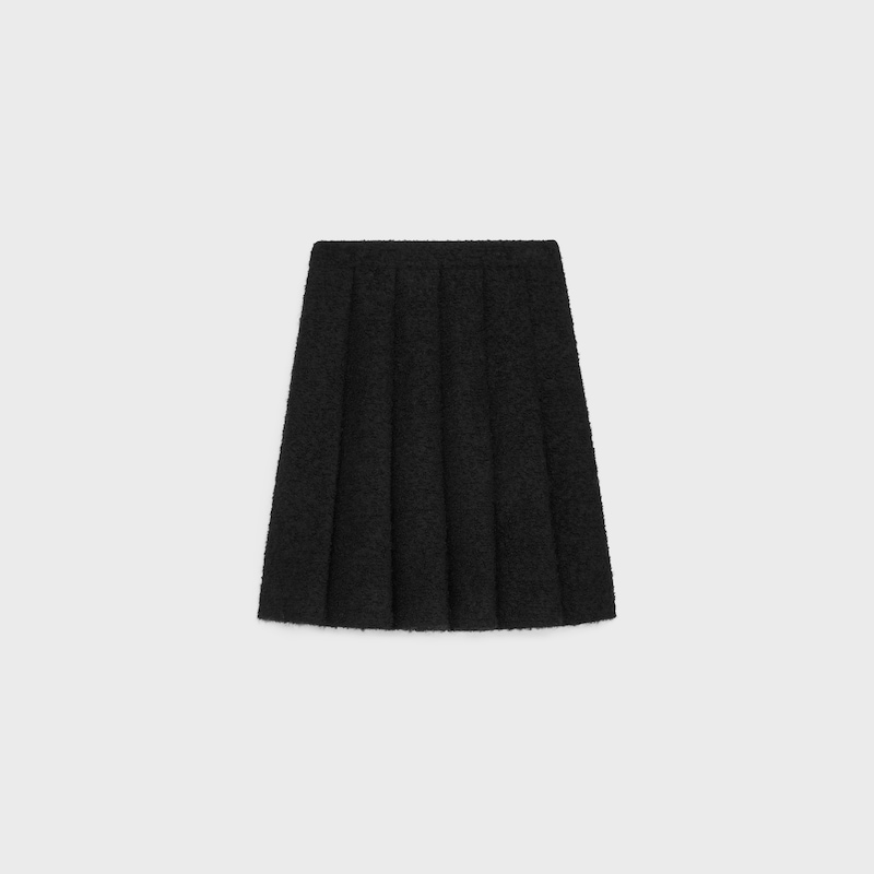 编织毛圈百褶裙 - 黑色 -  - 1 | CELINE