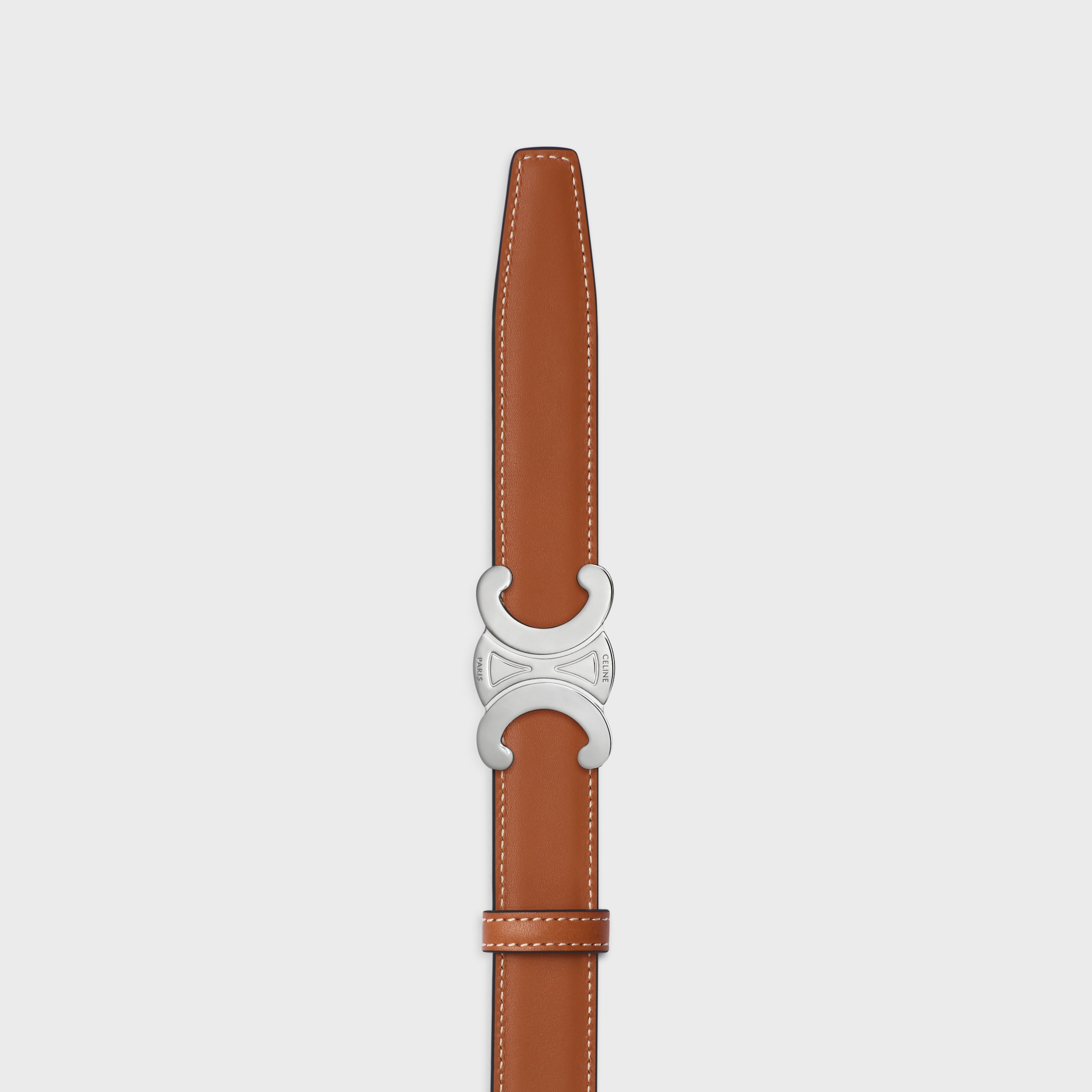 TRIOMPHE BUCKLE & REVERSIBLE STRAP 25MM - BLACK / TAN | CELINE