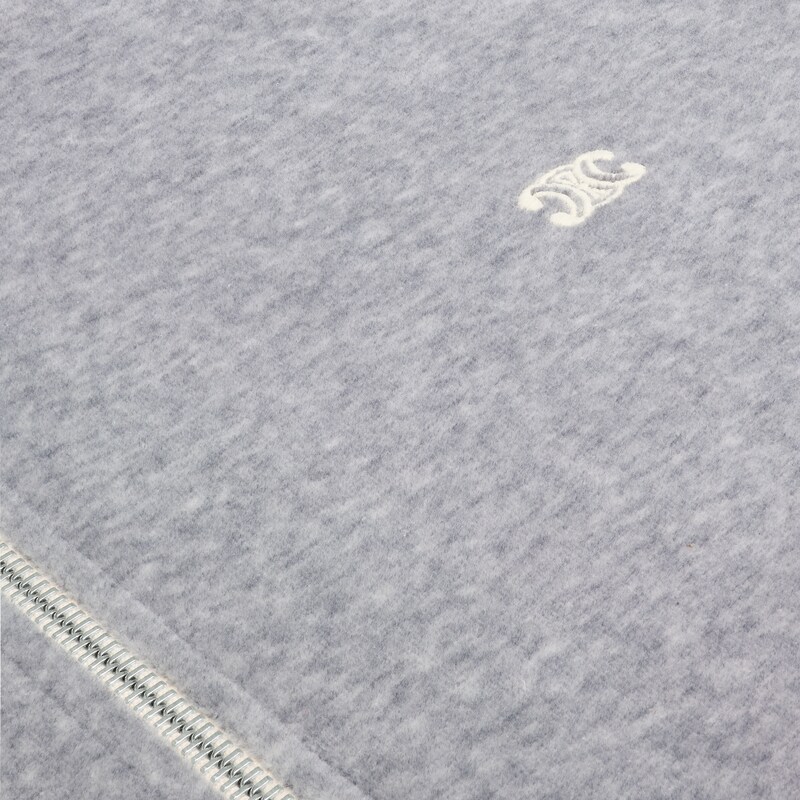 tracksuit jacket IN VELVET COTTON - GREY/ BLACK -  - 1 | CELINE