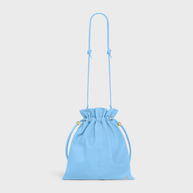 KLEINER CRYSTAL BEUTEL AUS LAMMFELL - HIMMELBLAU - NEU - 1 | CELINE