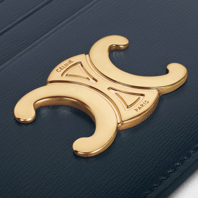 CARD HOLDER TRIOMPHE IN Shiny calfskin - NAVY BLUE - TRIOMPHE - 1 | CELINE