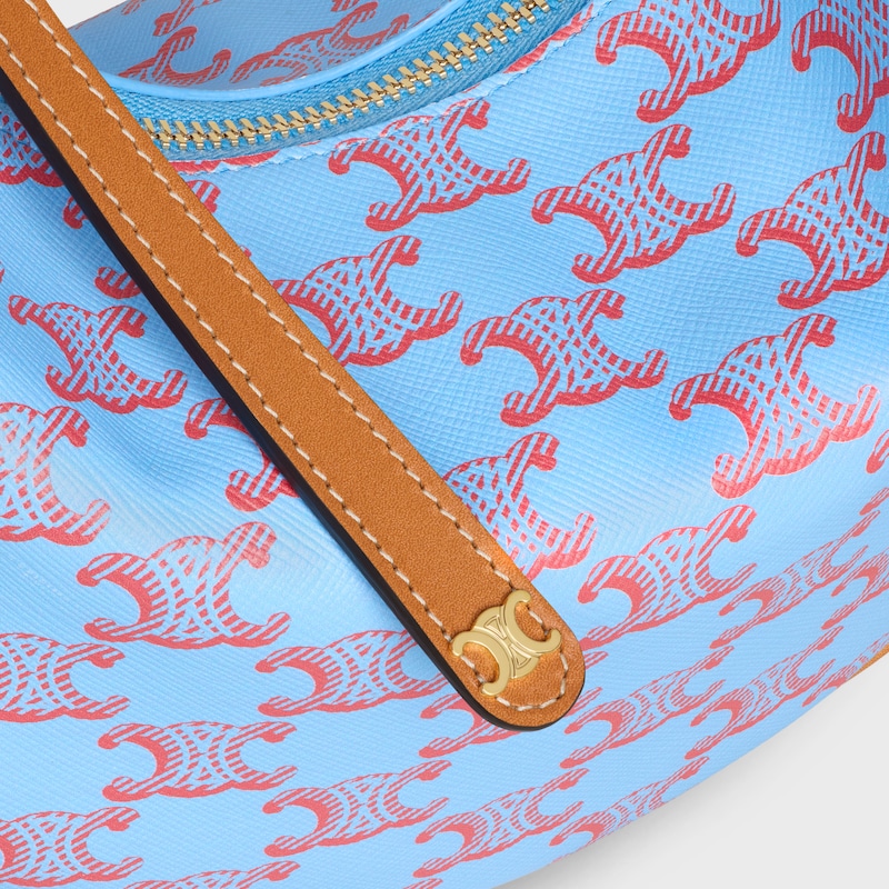 Teen Celine Lulu IN TRIOMPHE CANVAS - DENIM BLUE / RED - TOP-HANDLE BAGS - 1 | CELINE