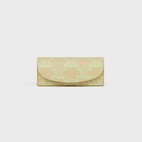 RING CASE IN TRIOMPHE CANVAS - SANDCASTLE / SOFT LIME - BEAUTY ACCESSORIES - 1 | CELINE