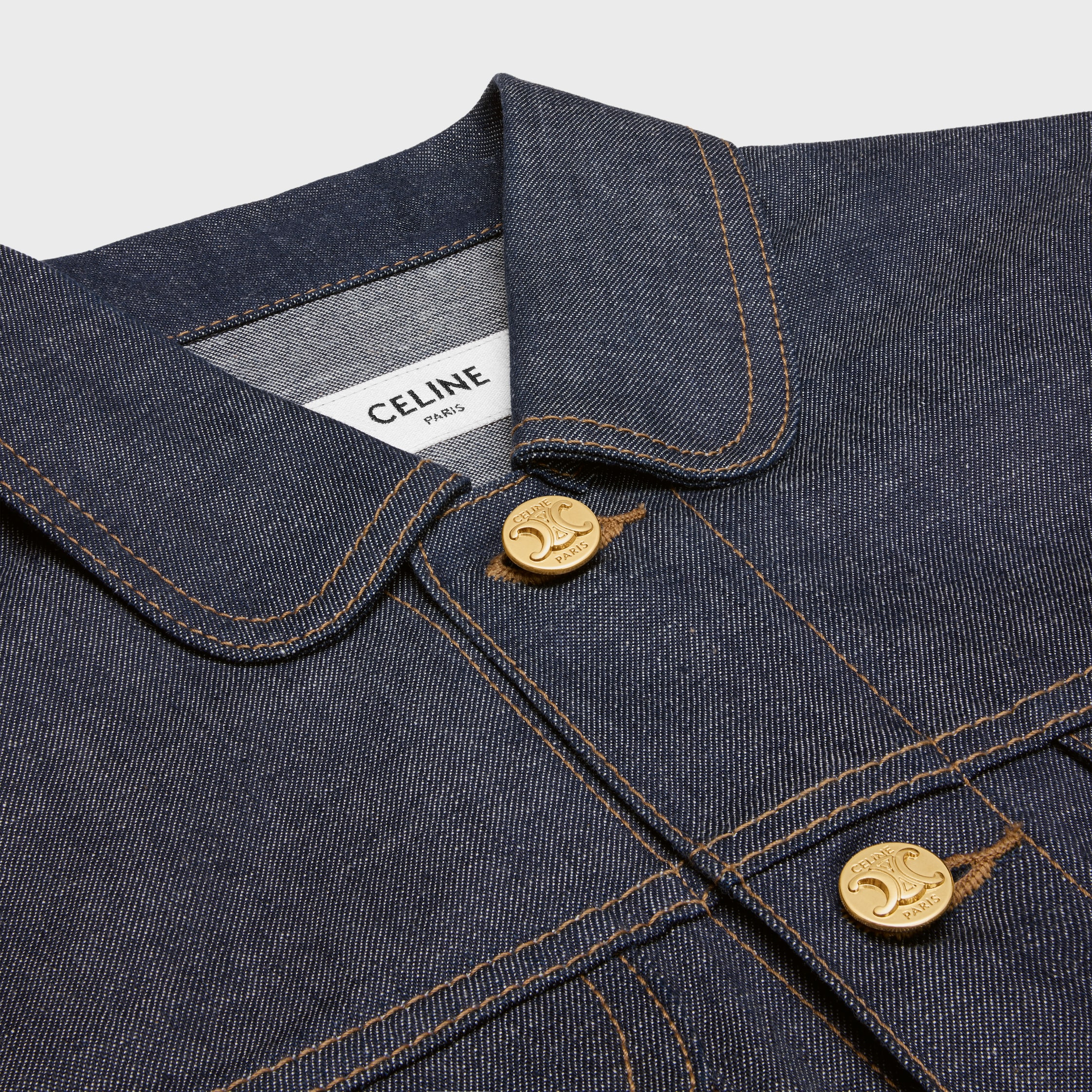 【CELINE】 trucker jacket in raw wash denim TRUCKER JACKET IN RAW WASH DENIM - | CELINE