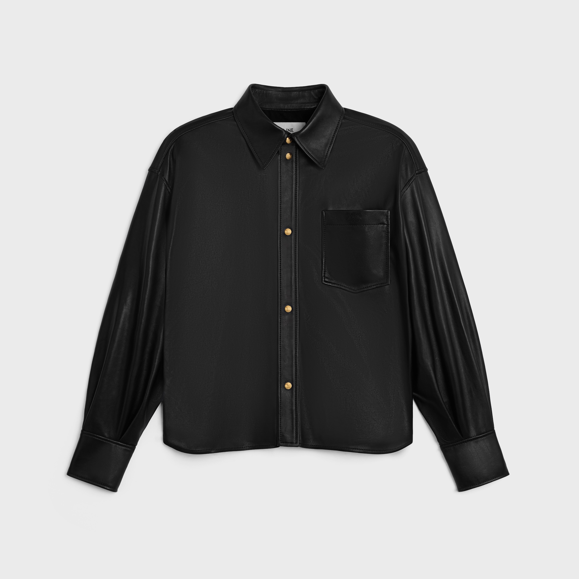 Shirt IN soft lambskin - BLACK | CELINE