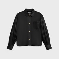 Shirt IN soft lambskin - BLACK -  - 1 | CELINE