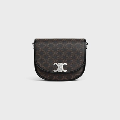 MEDIUM BESACE TRIOMPHE IN TRIOMPHE CANVAS AND CALFSKIN - BLACK - TRIOMPHE CANVAS - 6 | CELINE