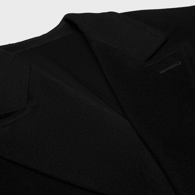 ABRIGO CRUZADO DE PA&Ntilde;O DE LANA - NEGRO -  - 1 | CELINE