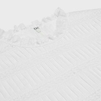 top with embroidered trims in batiste cotton - WHITE -  - 1 | CELINE