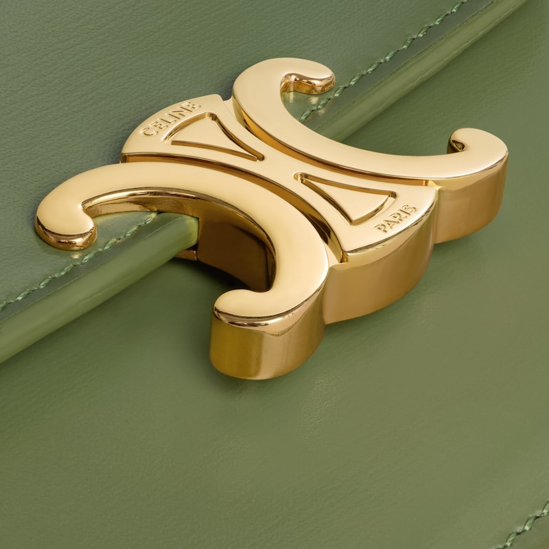 LONG CARD HOLDER WITH FLAP TRIOMPHE  IN Shiny calfskin - LIGHT KHAKI - NEW - 1 | CELINE