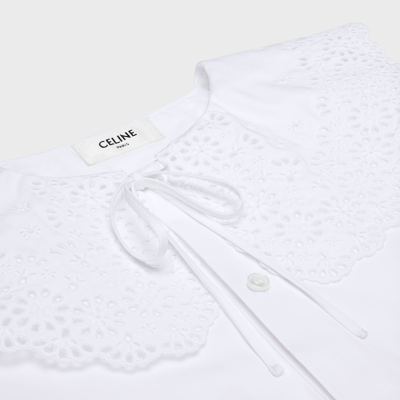 cropped romy shirt in cotton poplin - WHITE -  - 1 | CELINE
