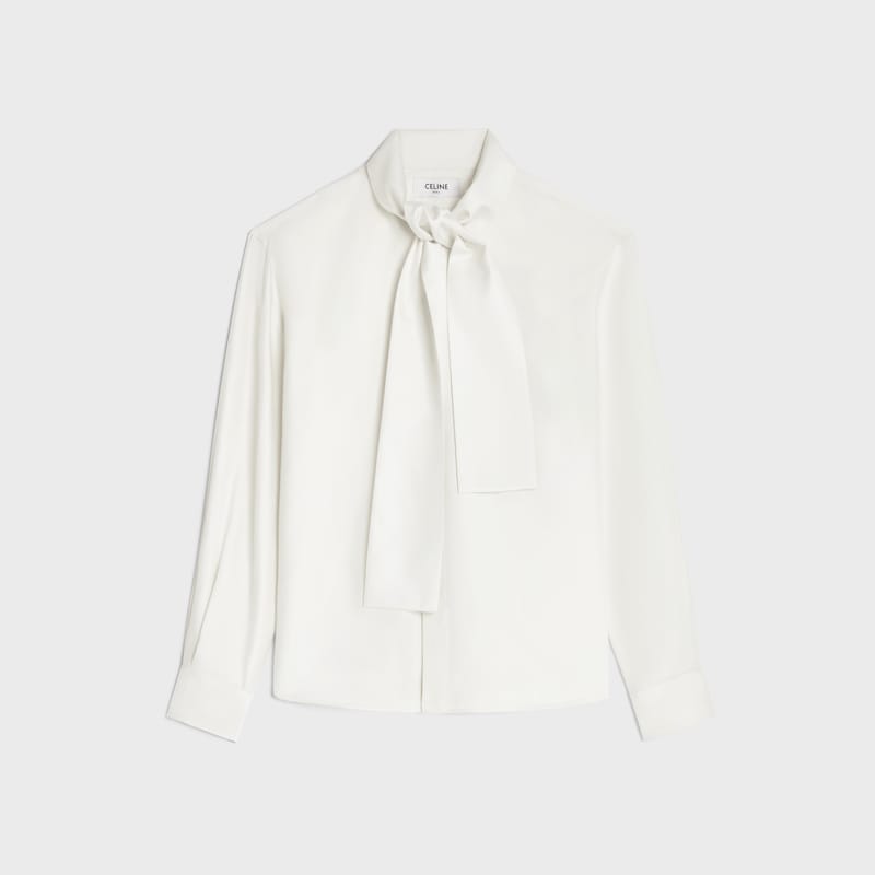 lavalliere shirt IN silk twill - CRAIE -  - 1 | CELINE