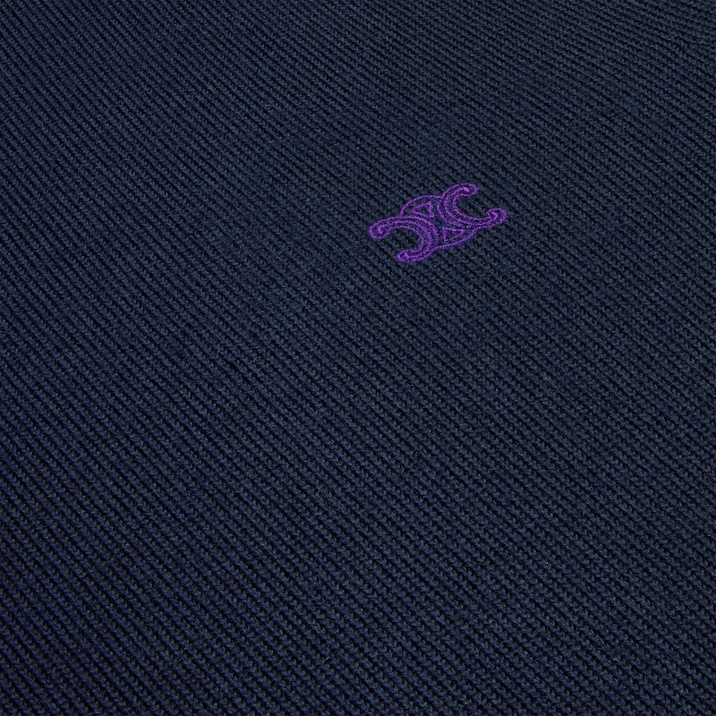 JERSEY CON CUELLO REDONDO DE LANA FINA - AZUL MARINO -  - 1 | CELINE