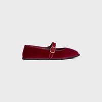 EVE TRIOMPHE MARY-JANE BALLERINA IN VELVET - BURGUNDY -  - 1 | CELINE