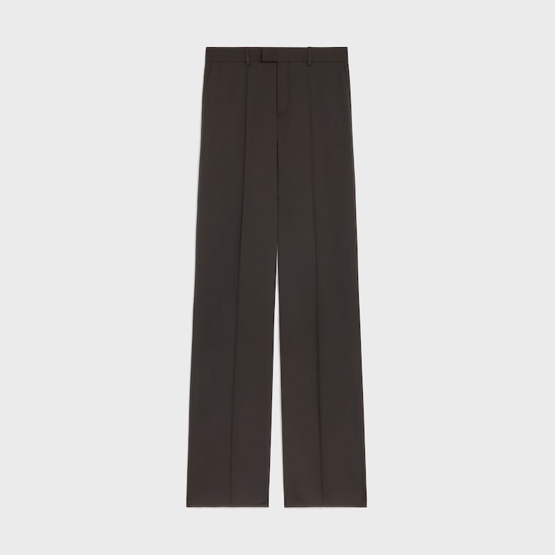JAZZ TROUSERS IN WOOL CLOTH - BLACK CHOCOLATE -  - 1 | CELINE