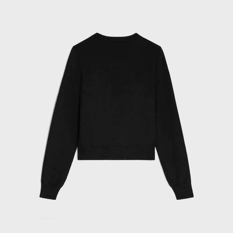 cardigan IN fine wool - BLACK -  - 1 | CELINE