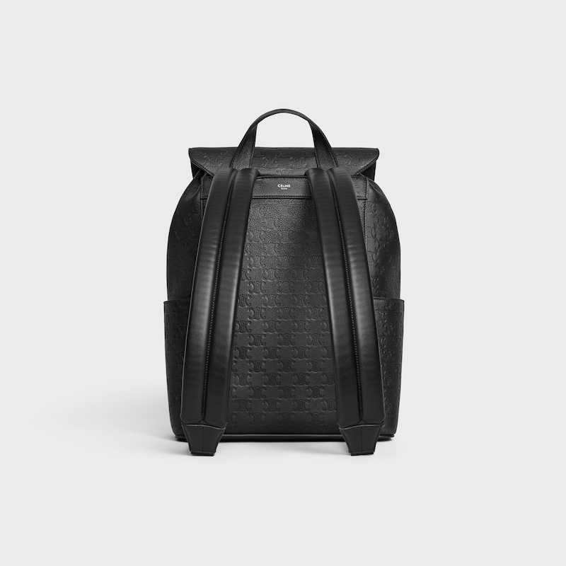BACKPACK IN CALFSKIN WITH TRIOMPHE EMBOSSED - BLACK - BACKPACKS - 1 | CELINE