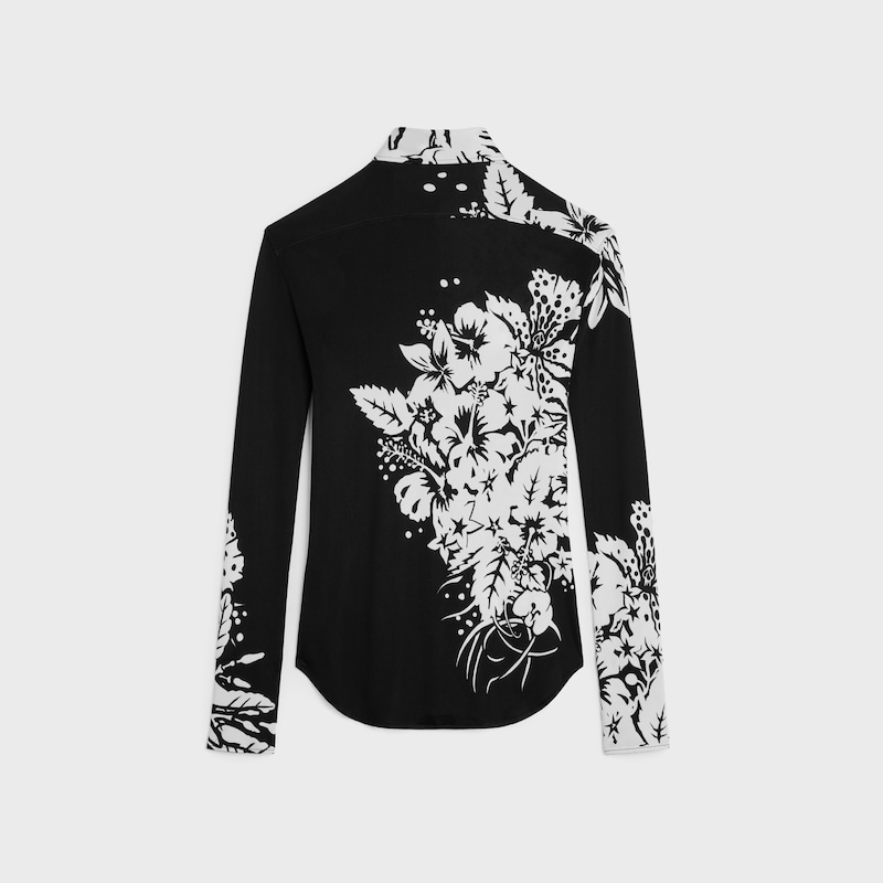 shirt IN JERSEY SOIE - NOIR/CRAIE -  - 1 | CELINE