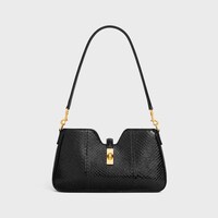 BORSA A SPALLA CAMILLE 16 IN MORBIDA PELLE DI PITONE GLITTERATA - Nero - NUOVO - 1 | CELINE