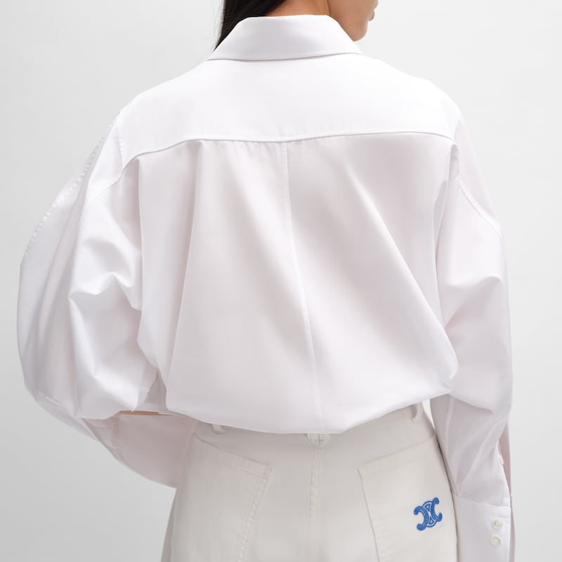 oversized shirt IN COTTON POPLIN - WHITE -  - 1 | CELINE