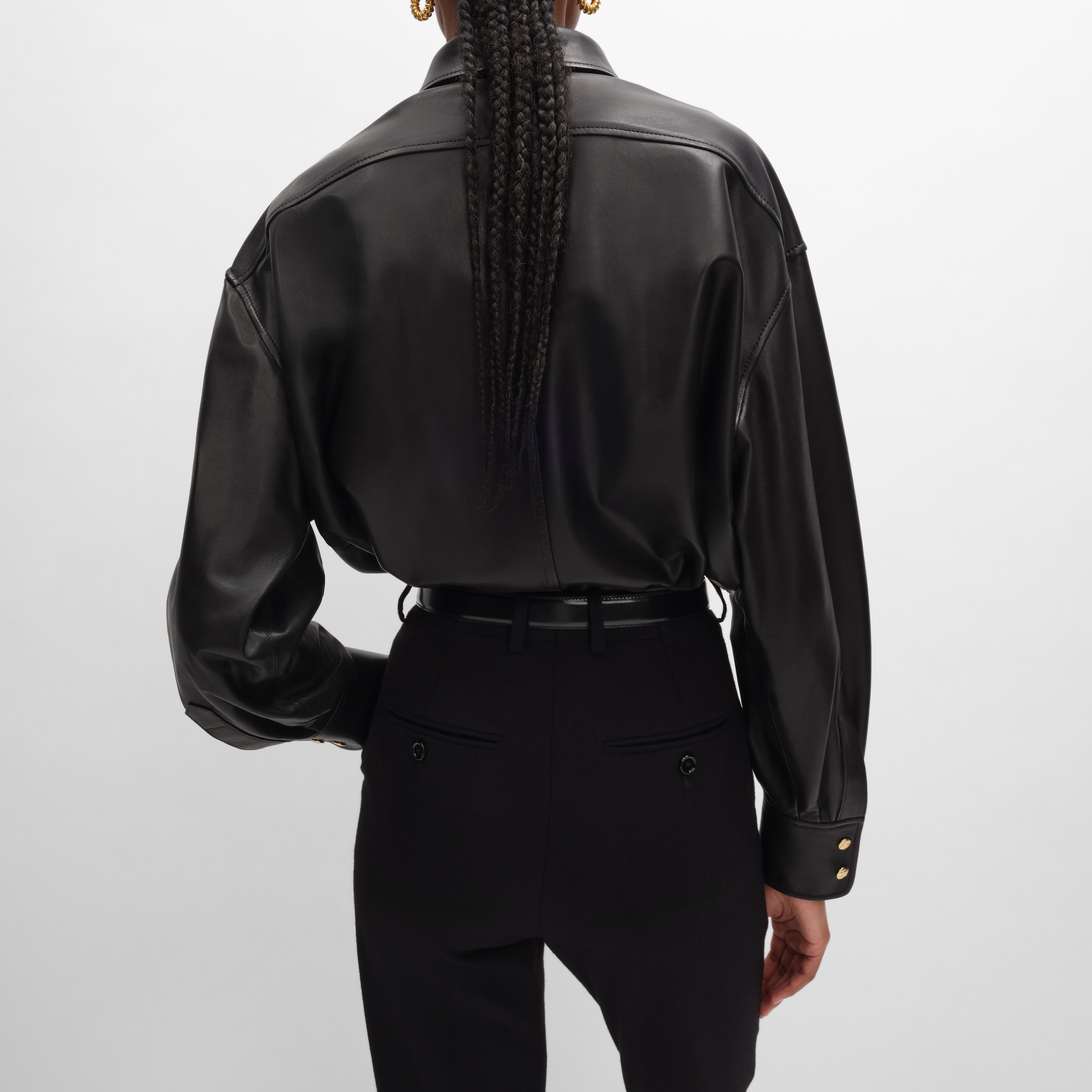 Shirt IN soft lambskin - BLACK | CELINE