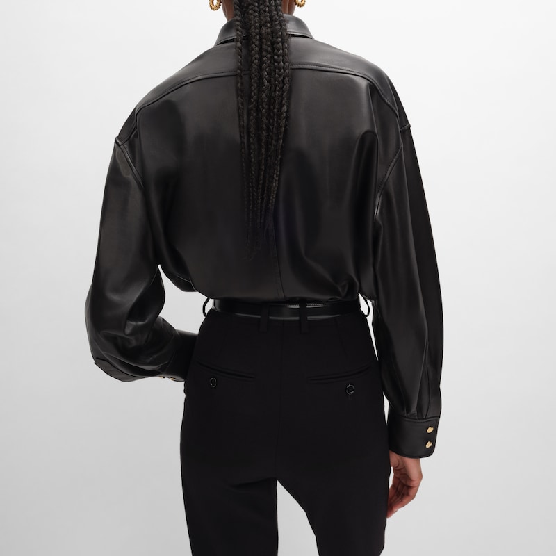 Shirt IN soft lambskin - BLACK -  - 1 | CELINE