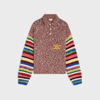 polo coton mouliné - BURGUNDY/MULTICOLOR -  - 1 | CELINE