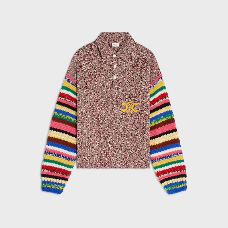 POLO衫式套头衫 - 勃艮第红/拼色 -  - 1 | CELINE