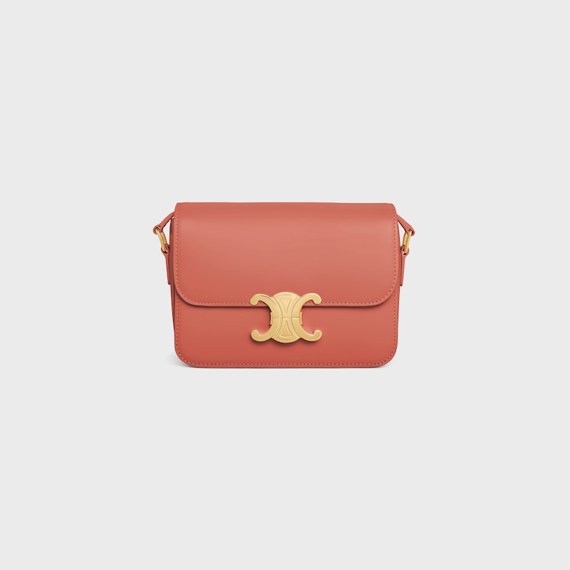 Teen Triomphe Bag in shiny calfskin - LYCHEE - TRIOMPHE - 1 | CELINE