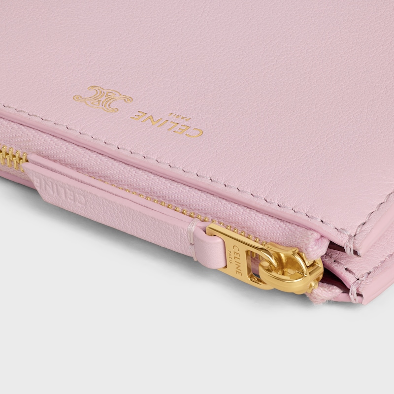 フラット ジップウォレット トリオンフ スタンプ / サプル グレインドカーフスキン - ダーティピンク / シラー - ラッキーデー セレクション - 1 | CELINE