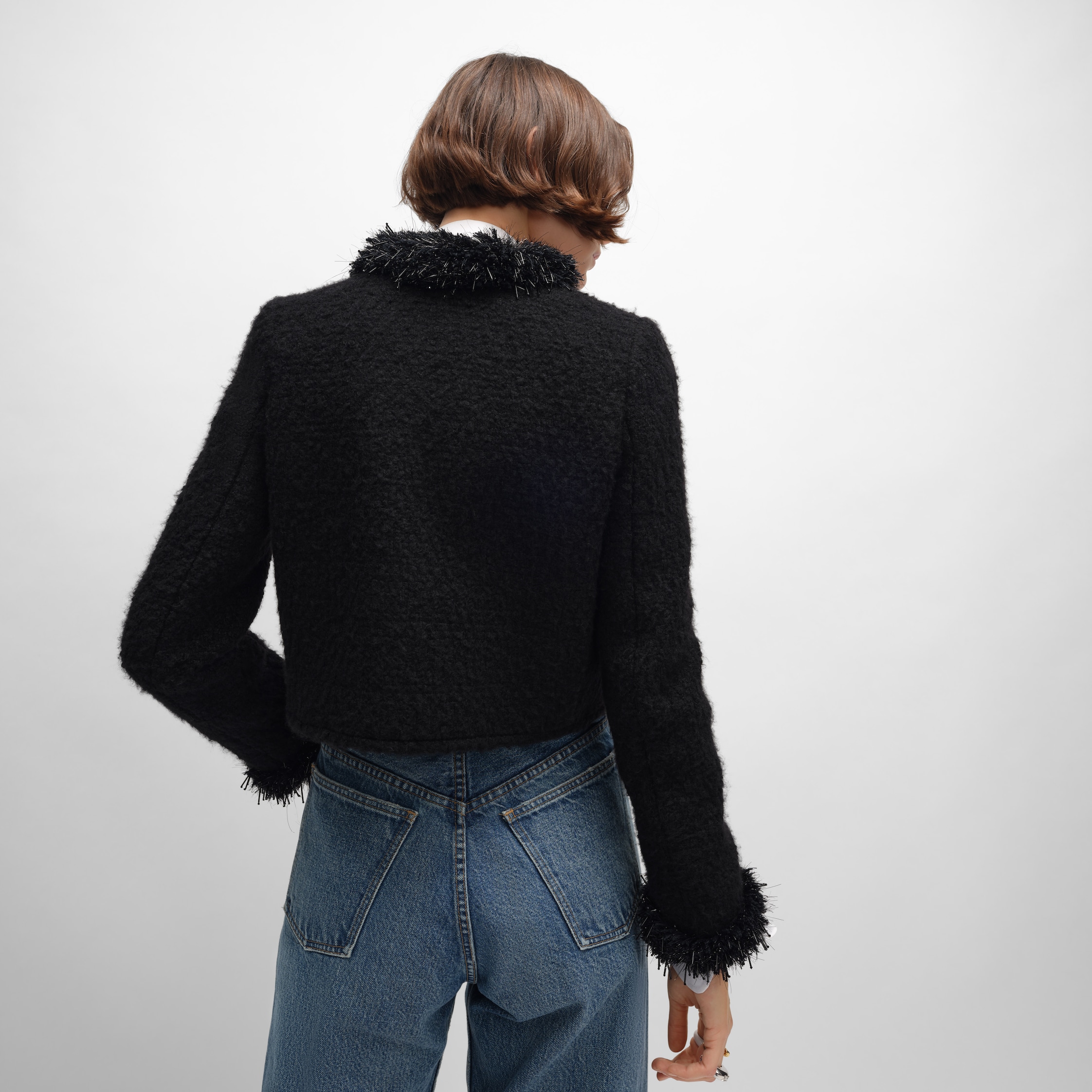 chelsea jacket IN cashmere and wool natté - BLACK | CELINE