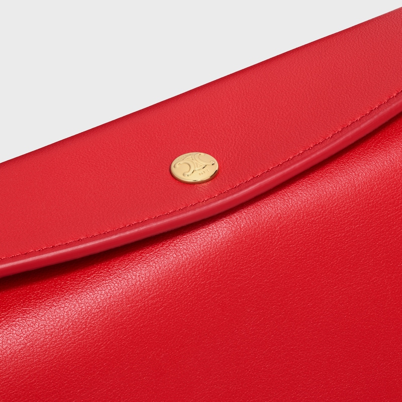 TRIO FLAP IN Smooth Lambskin - ULTRA RED - WHITE DAY - 1 | CELINE
