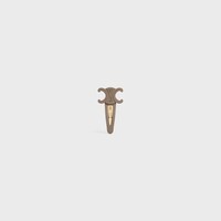 Celine Large Snap Hair Clip in Acetate and Steel - KHAKI/GOLD - HAIR ACCESSORIES - 1 | CELINE