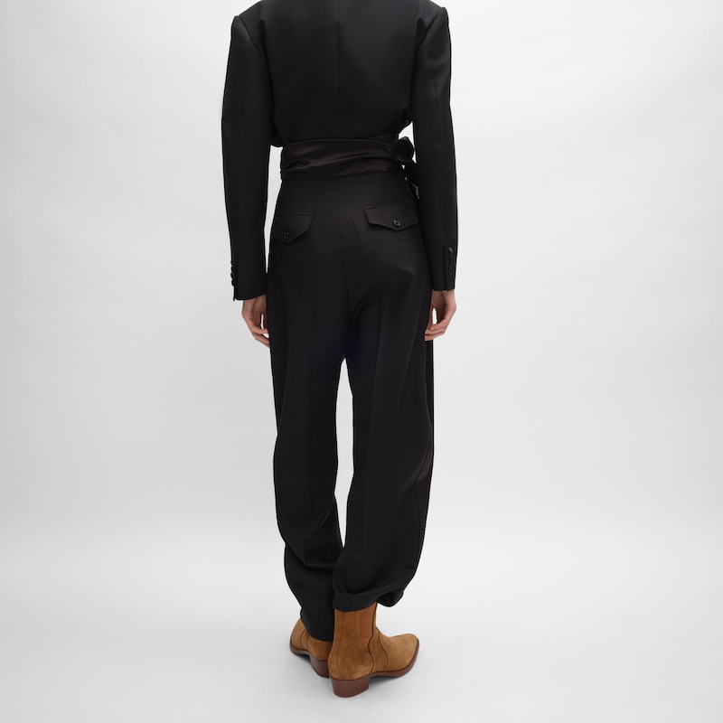 tux trousers IN wool gabardine - BLACK -  - 1 | CELINE