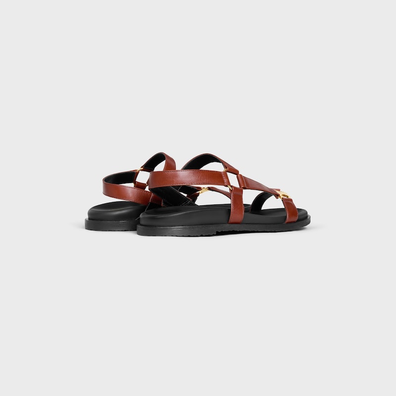 CELINE MAUD SANDAL WITH TRIOMPHE IN CALFSKIN - RUST -  - 1 | CELINE