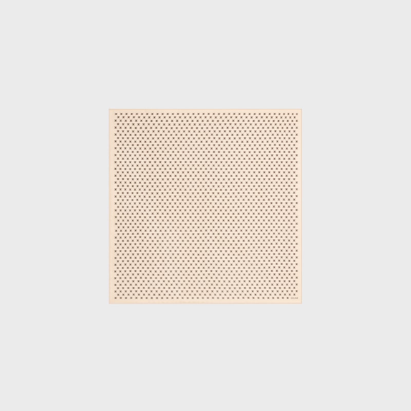bandana in mini triomphe silk twill - VANILLE/MARRON -  - 1 | CELINE