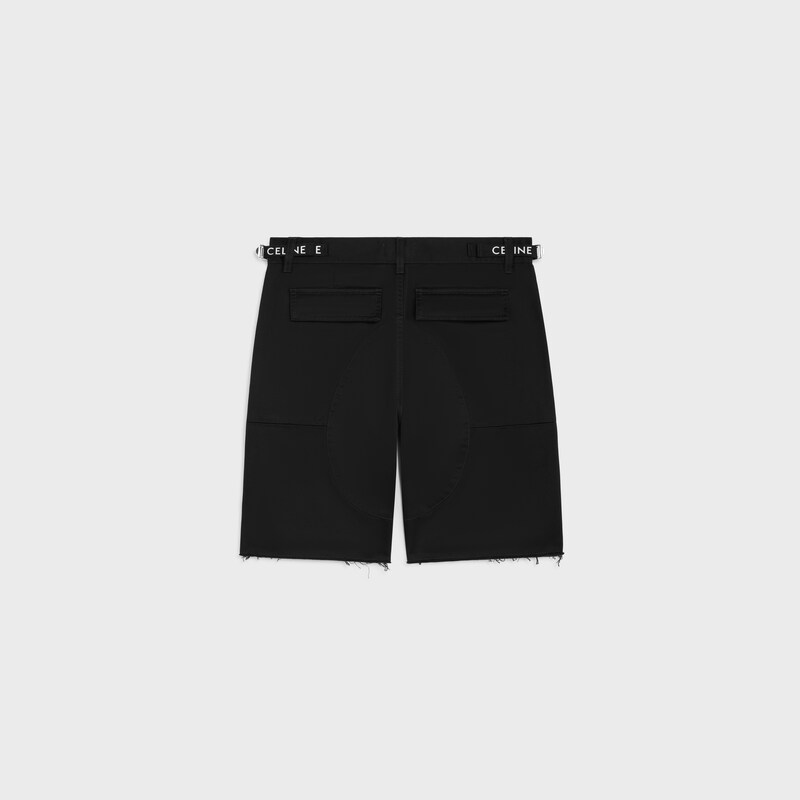 celine cargo shorts in cotton - BLACK -  - 1 | CELINE