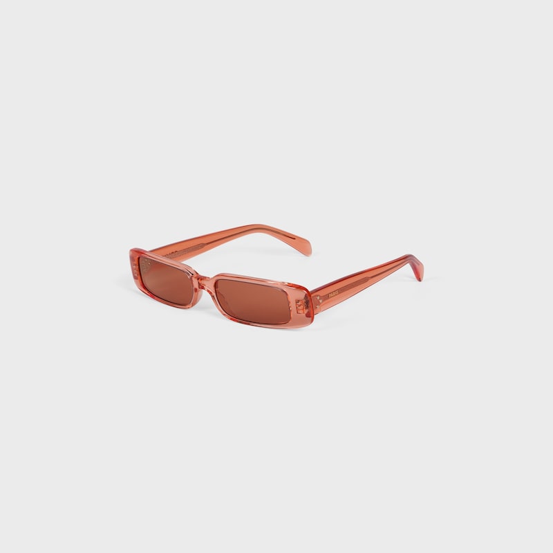 Lunettes de soleil Rectangular S343 en Ac&eacute;tate - TRANSPARENT CORAL -  - 1 | CELINE