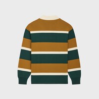 RUGBY條紋棉質徽章POLO衫 - GREEN / OCHRE -  - 2 | CELINE