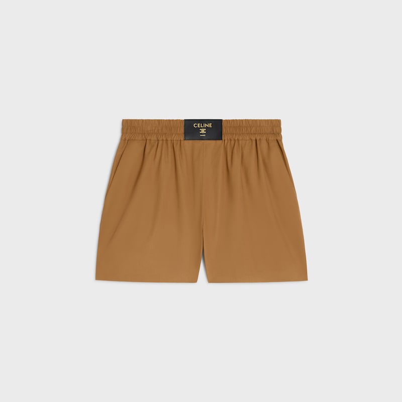 short IN PANNO DI COTONE E LINO - CASTAGNA -  - 1 | CELINE