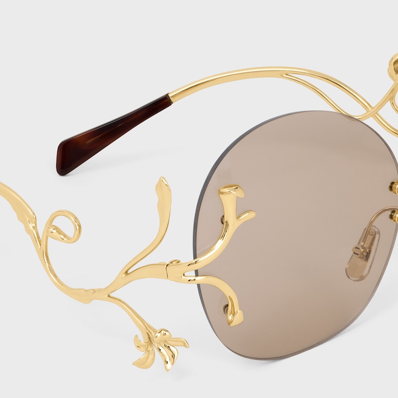 The Branch sunglasses in Metal - Gold / Light Brown -  - 1 | CELINE