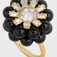 Celine Heirlooms Mûre水晶、亮漆及金色飾面黃銅戒指 - 金色 / 黑色 -  - 1 | CELINE