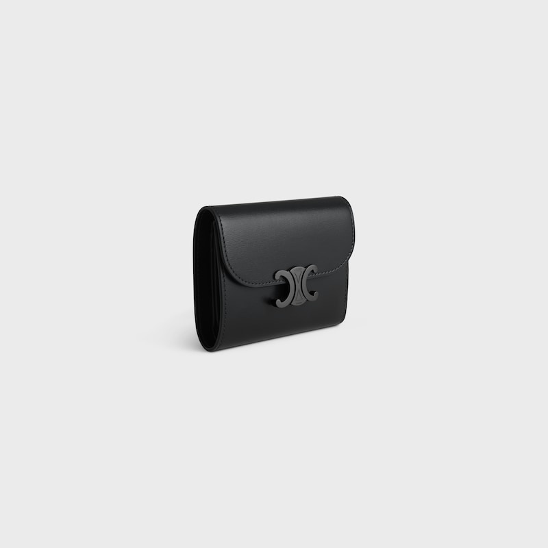 Small Flap Wallet TRIOMPHE IN Shiny calfskin - BLACK - CELINE Popular Items Selection - 1 | CELINE