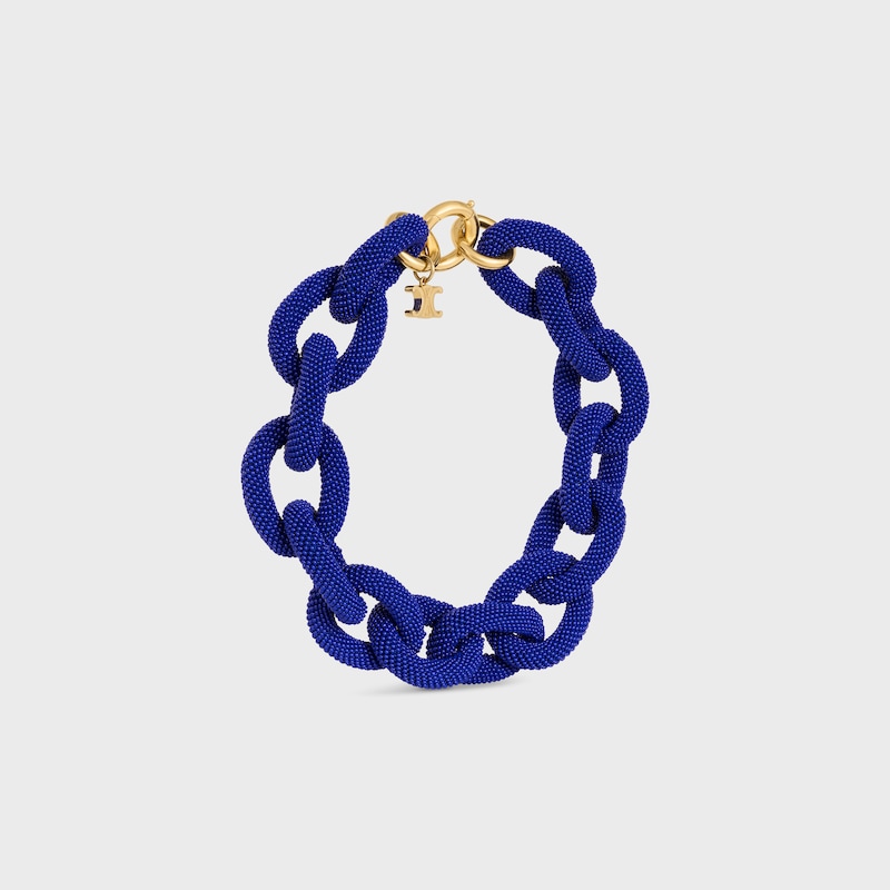 Collier maillons été Celine en perles et laiton Doré - Bleu Marine / Doré - COLLECTION ÉTÉ CELINE - 1 | CELINE