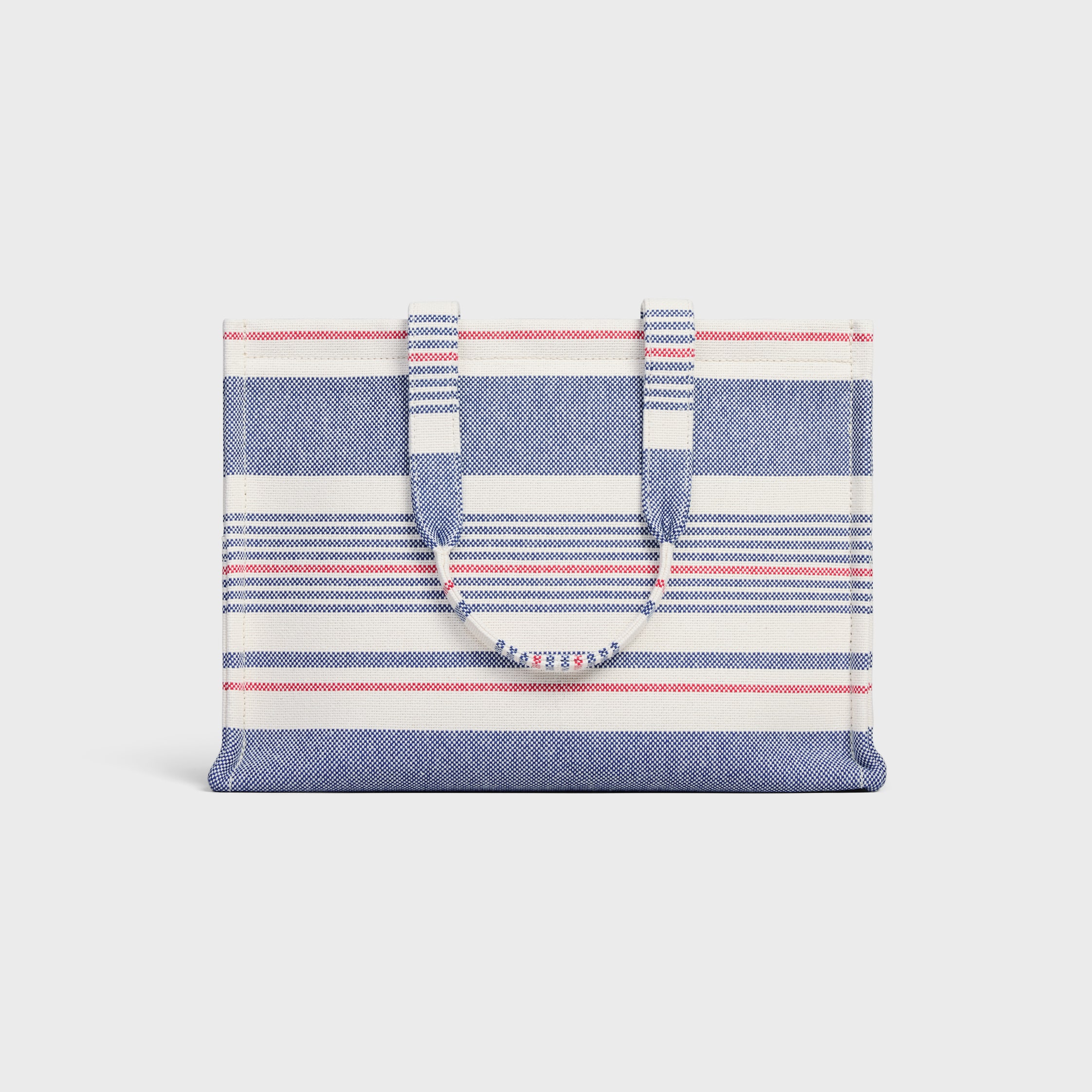 CELINE｜ (MINI CABAS THAIS IN STRIPED TEXTILE AND CALFSK CELINE Jacquard Striped Small Cabas Thais Multicolor 1519091