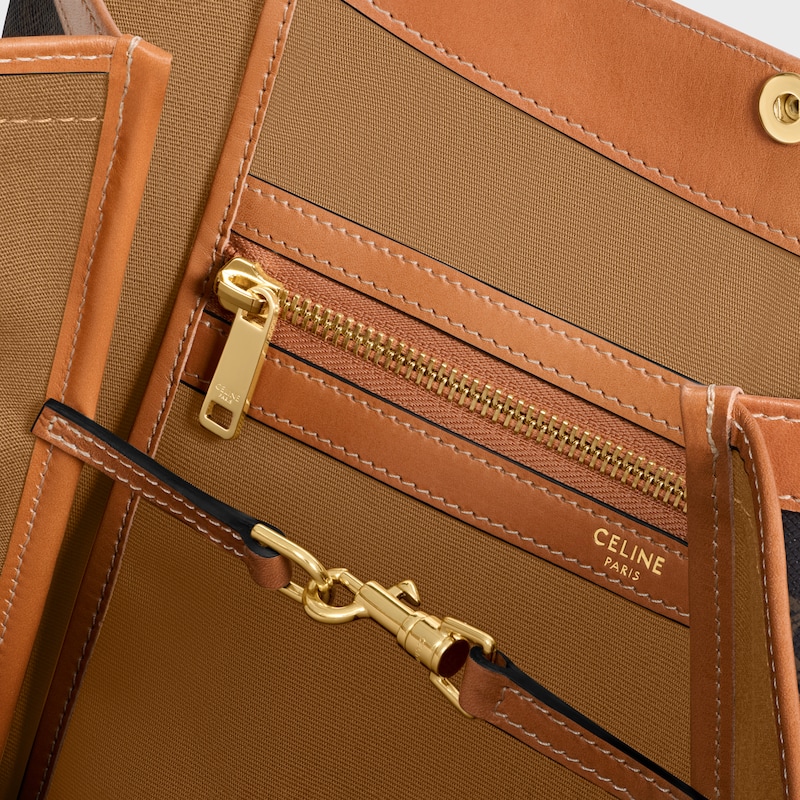 MEDIUM FLAT SHOPPER IN TRIOMPHE CANVAS - HONEY - HOBO AND TOTE BAGS - 1 | CELINE