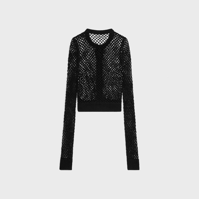 C&Aacute;RDIGAN DE GANCHILLO DE ALGOD&Oacute;N - NEGRO -  - 1 | CELINE