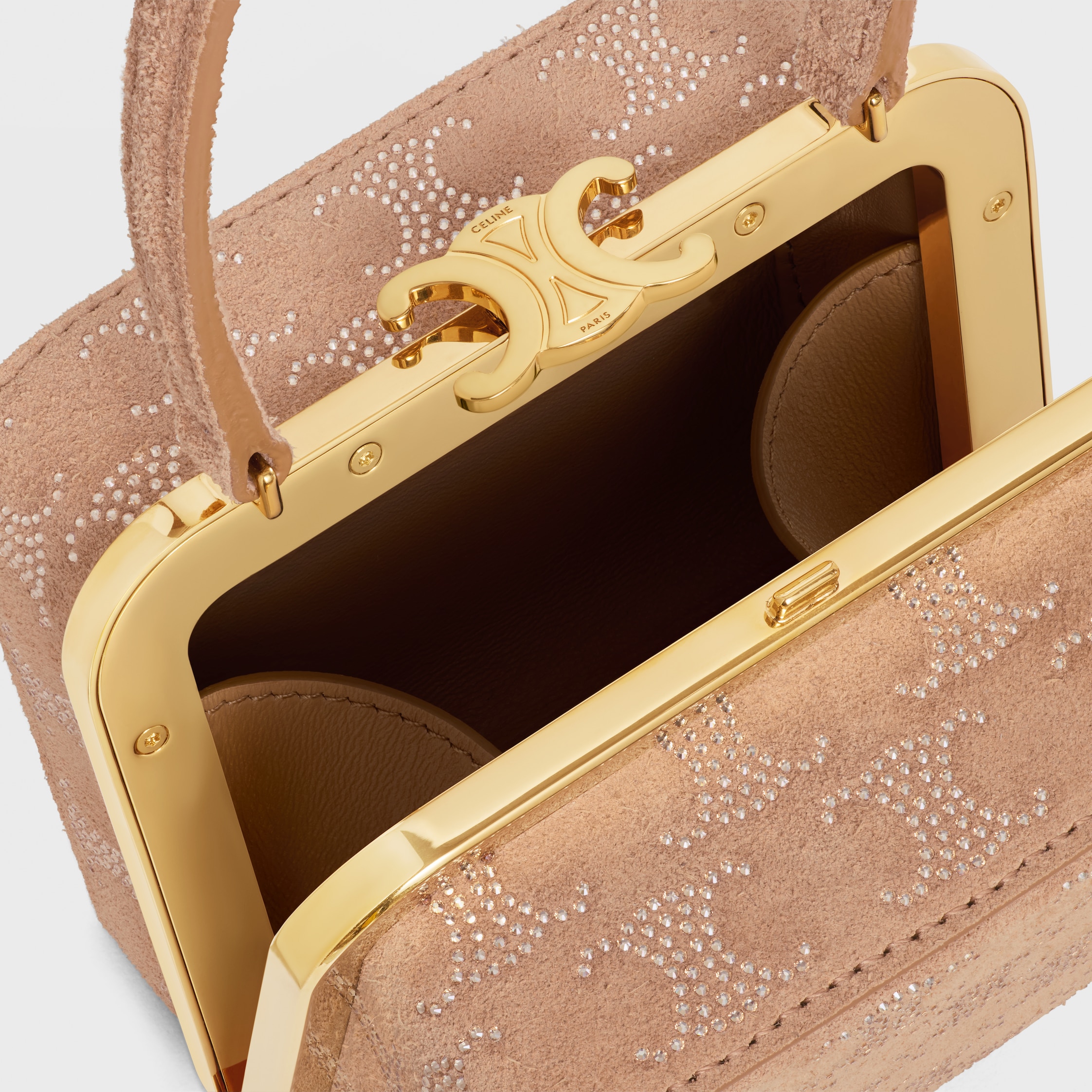 CELINE LANA MINAUDIERE in SUEDE CALFSKIN WITH TRIOMPHE STRASS