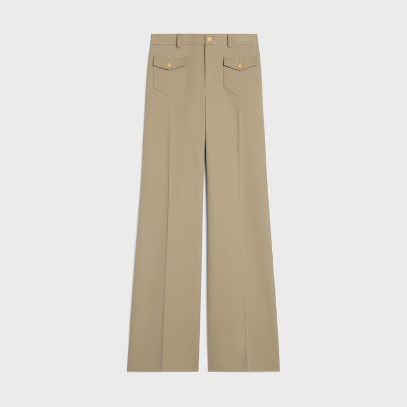pants IN cotton gabardine - BEIGE MILITAIRE -  - 1 | CELINE